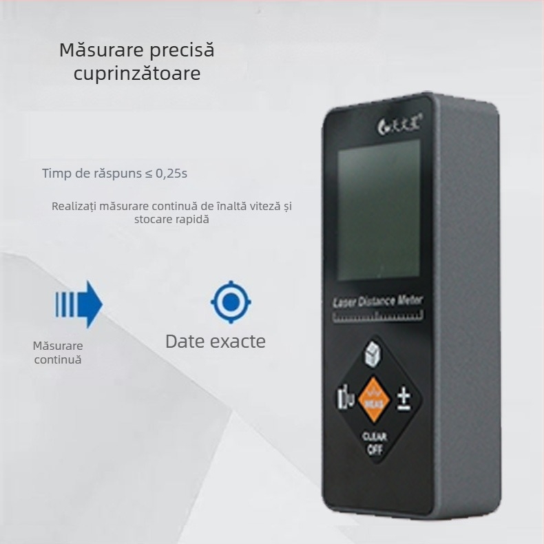 Telemeter laser pentru interior, rază 100 m, seria D/DS, notificări vocale