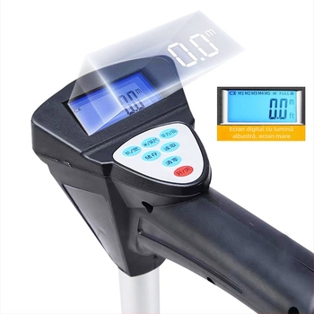 Distanțier portabil cu afișaj digital, roată mică, design pliabil, rază până la 99999 m, precizie 99%, greutate 1,7 kg