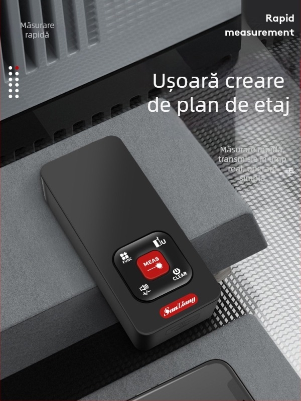 Metru de distanță cu laser – dispozitiv portabil cu infraroșu și riglă electronică