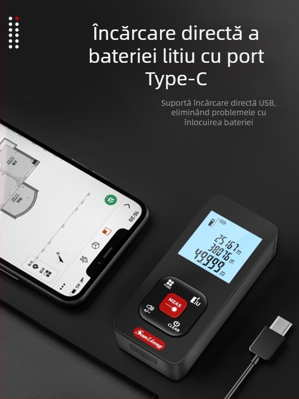 Metru de distanță cu laser – dispozitiv portabil cu infraroșu și riglă electronică