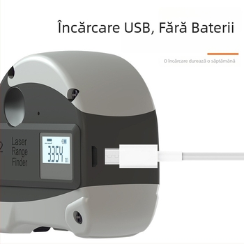Distanțier laser portabil cu rază 30+5 m, precizie 0,01 m, corp ABS, baterie litiu, pentru decor interior
