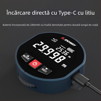 Măsurător de distanță portabil cu role SW-X30D, afișaj digital, interval 0–99 m, precizie 0.1, tensiune 3.7 V