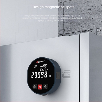 Măsurător de distanță portabil cu role SW-X30D, afișaj digital, interval 0–99 m, precizie 0.1, tensiune 3.7 V