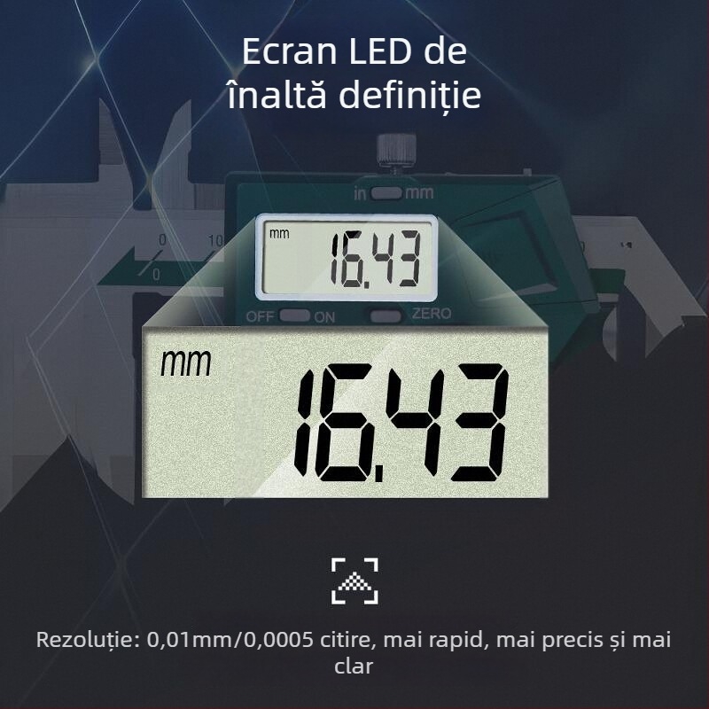 Insize Caliper digital din oțel inoxidabil, grad industrial, model 1108-200C, precizie înaltă