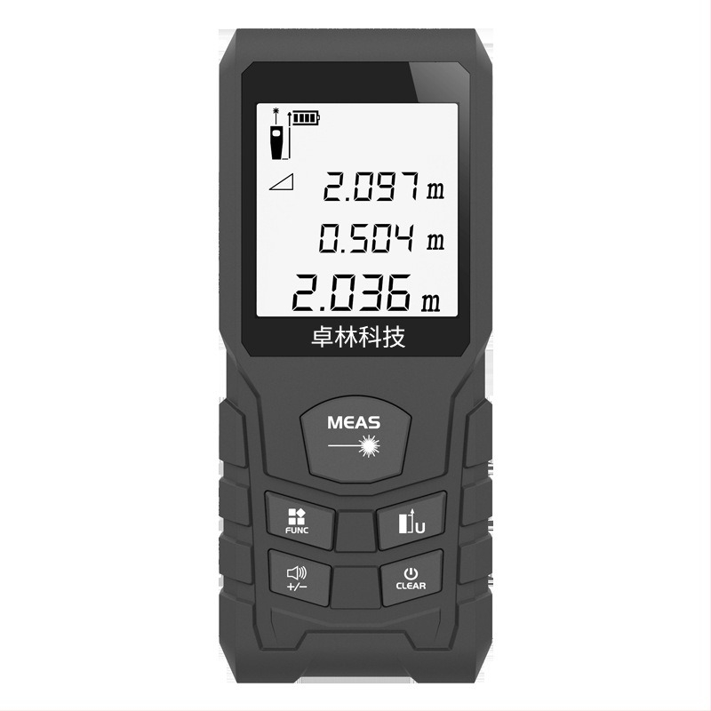 Distanțier laser portabil pentru măsurători – rază 100 m, precizie ±2 mm, baterie uscată Nr.2/Nr.7, stocare până la 20 măsurători