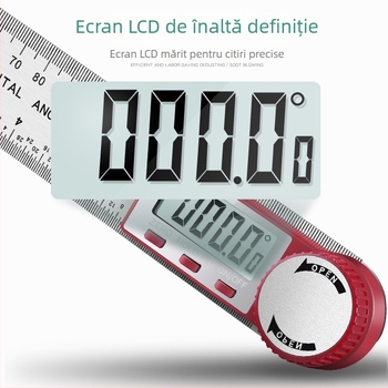 Riglă unghiulară digitală cu afișaj, precizie înaltă, instrument de măsură industrial pentru tâmplărie, protractor multifuncțional