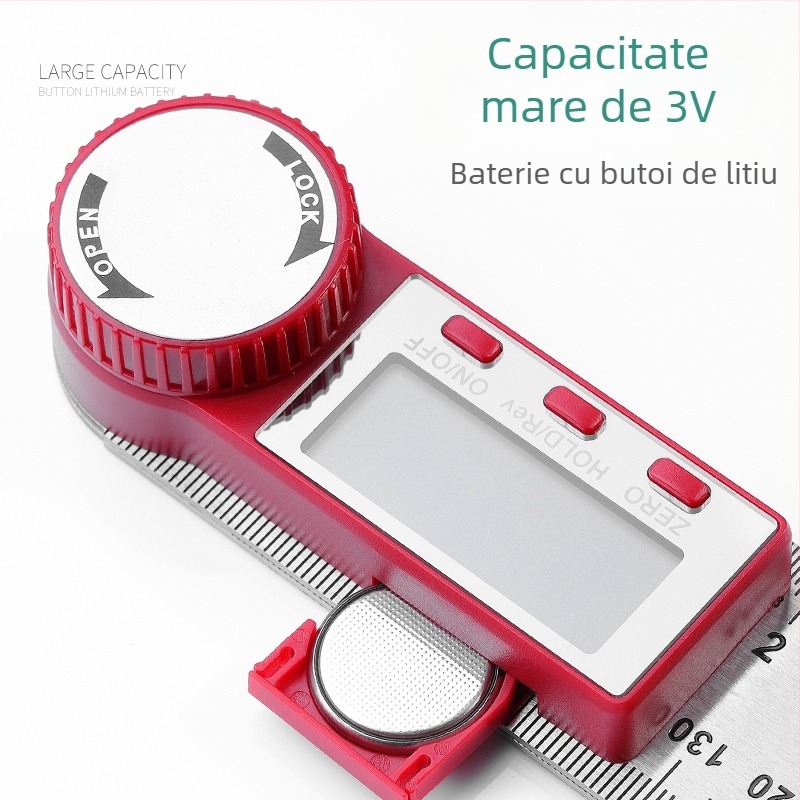Riglă unghiulară digitală cu afișaj, precizie înaltă, instrument de măsură industrial pentru tâmplărie, protractor multifuncțional