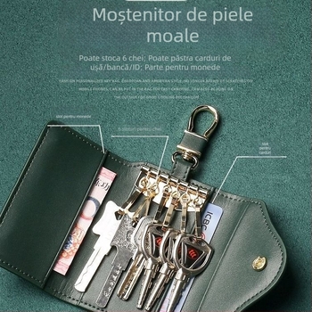 Geantă pentru chei – ultra-ușoară, material PU, căptușeală PU, stil urban minimalist