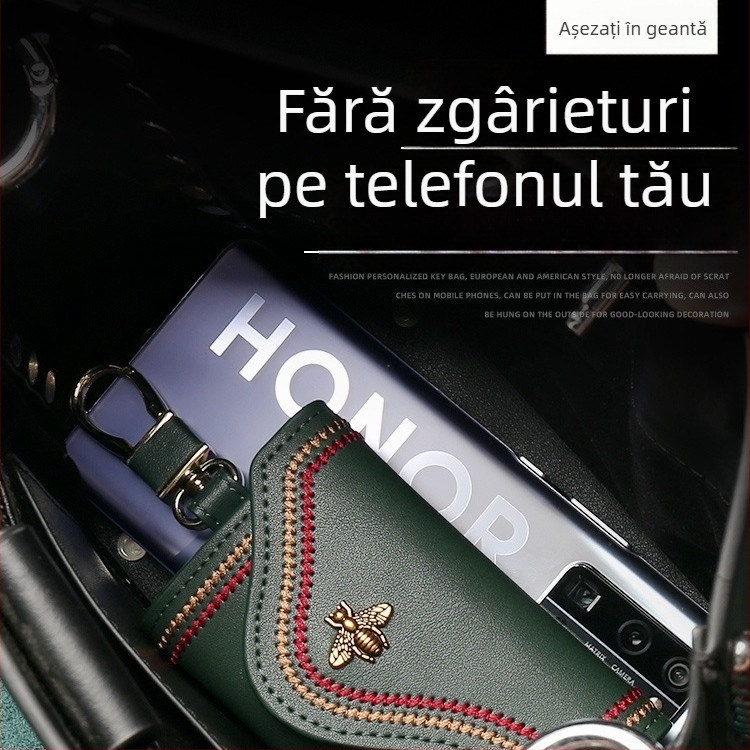 Geantă pentru chei – ultra-ușoară, material PU, căptușeală PU, stil urban minimalist