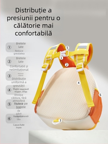 Kyushu Cat ghiozdan pentru copii — țesătură Oxford, respirabil și impermeabil, ultra-ușor, model animale, căptușeală poliester