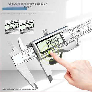 Caliper digital cu fibră de carbon, ecran LCD mare, măsurare diametru interior și exterior, marca Skoda