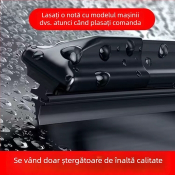 Ștergător fără ramă cu bandă dublă de cauciuc, înaltă definiție, funcționare silențioasă