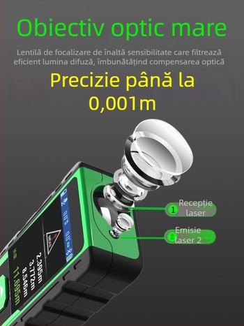 Distanțier laser portabil pentru exterior, măsurare prin infraroșu, model NF-275G/NF-274BG, înaltă precizie