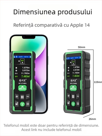 Distanțier laser portabil pentru exterior, măsurare prin infraroșu, model NF-275G/NF-274BG, înaltă precizie