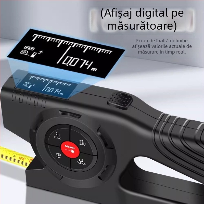 SNAKOL SK-TM03 distanțier laser – riglă digitală inteligentă 3 în 1 cu afișaj digital, baterie reîncărcabilă