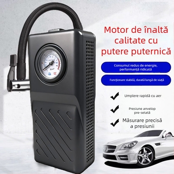 Pompă de aer auto portabilă, fără fir, cu cilindru dublu — 48V, 120W, 50 L/min, durată de funcționare 5–20 min