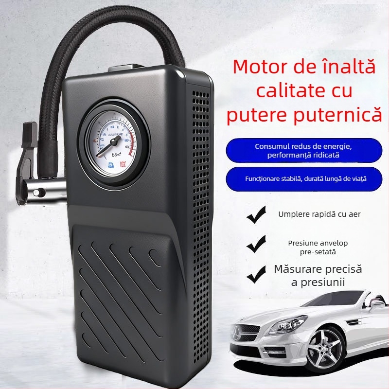 Pompă de aer auto portabilă, fără fir, cu cilindru dublu — 48V, 120W, 50 L/min, durată de funcționare 5–20 min