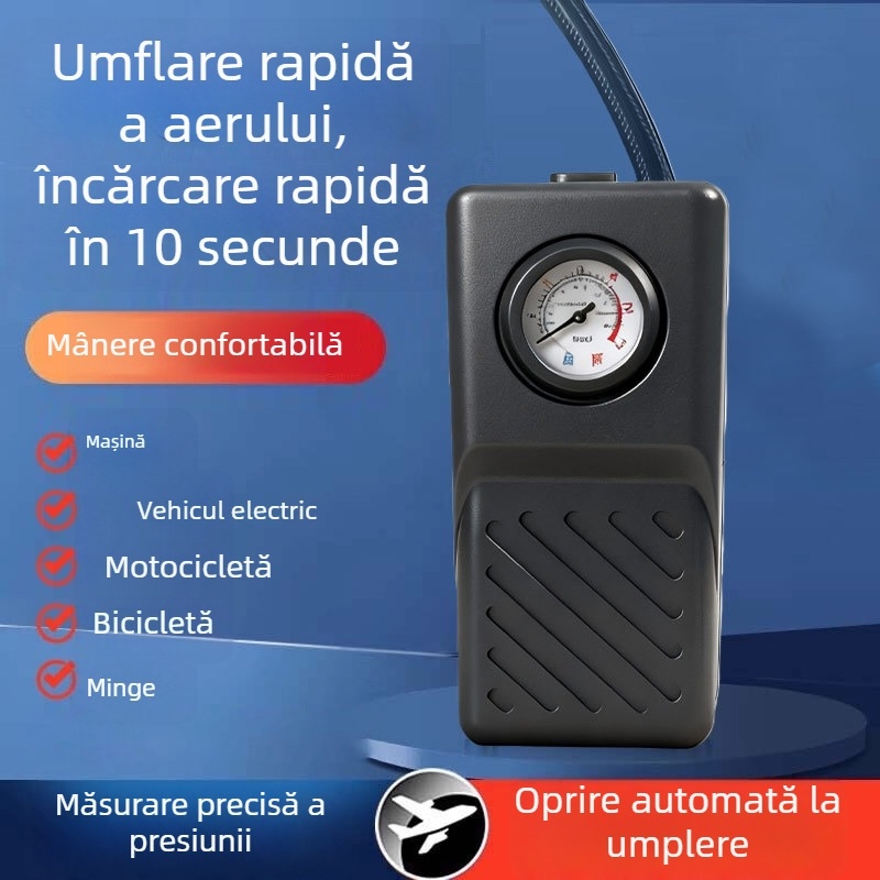 Pompă de aer auto portabilă, fără fir, cu cilindru dublu — 48V, 120W, 50 L/min, durată de funcționare 5–20 min