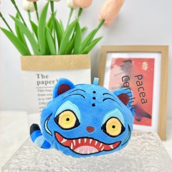 Păpușă de pluș cu temă tigru, portofel pentru monede, husă pentru căști și breloc - pluș scurt, umplutură PP bumbac, unisex, mostre personalizabile