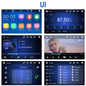 Display MP5 pentru navigație auto, 7 inch, Bluetooth, compatibil Android/iOS, USB și slot pentru card SD