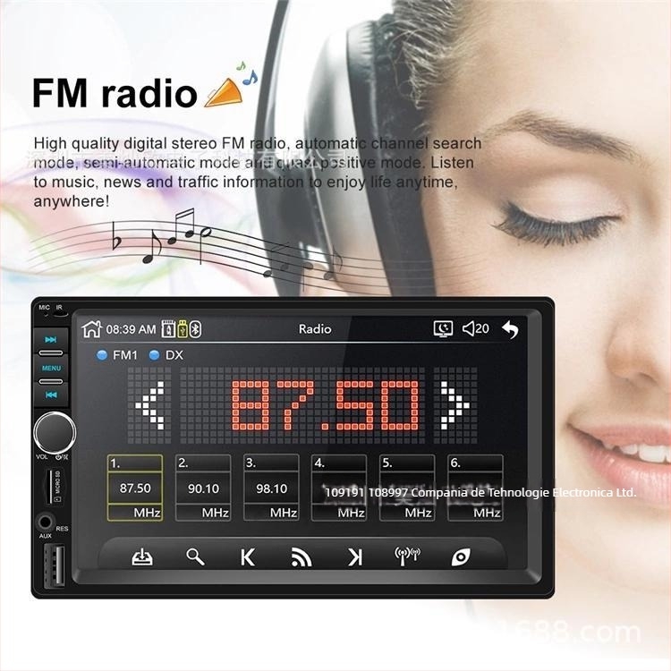 Ecran navigare auto MP5 cu CarPlay și upgrade la consola centrală, modelul 7018; ecran LCD; card SD; rază 30 m; garanție națională