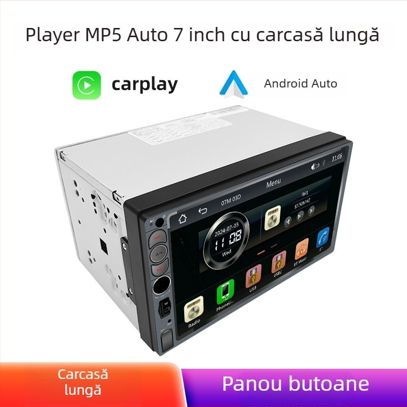Player MP5 pentru mașină, cu ecran mare de 7 inch și Bluetooth