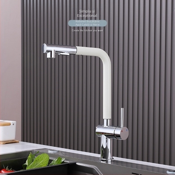 Robinet de bucătărie din oțel inoxidabil 304, duză retractabilă, montaj pe suprafață, acționare prin ridicare, intrare G1/2