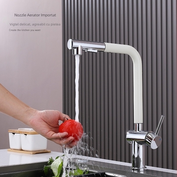 Robinet de bucătărie din oțel inoxidabil 304, duză retractabilă, montaj pe suprafață, acționare prin ridicare, intrare G1/2