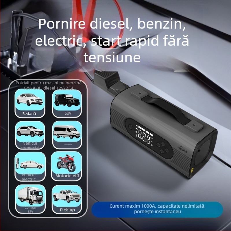 Starter auto Harels All-in-One — Sursă de alimentare de urgență cu intrare/ieșire 12V, CE/FCC/ROHS/ISO 9001