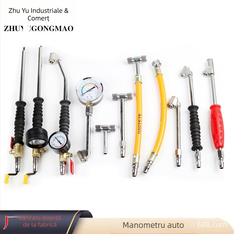 Manometru digital pentru presiunea pneurilor cu indicator, interval 0–70 psi, precizie 0.1 MPa, afișaj cu mai multe unități, carcasă metalică, Zy