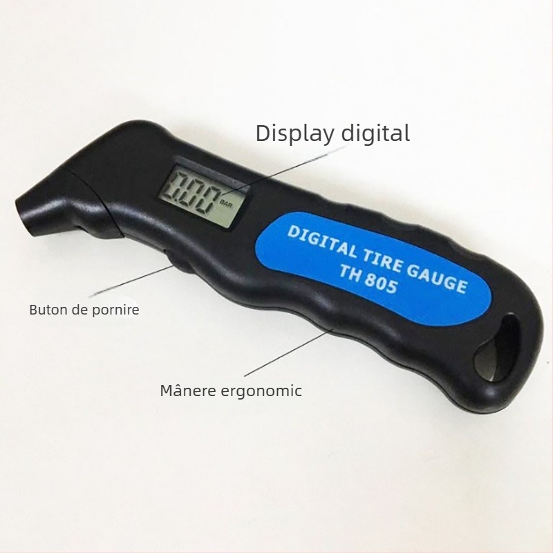 Manometru portabil pentru presiunea pneurilor cu afișaj digital fără fir - interval 0-100 psi, unități PSI/BAR/KPA/kg/cm, corp ABS, potrivit pentru mașini și motociclete