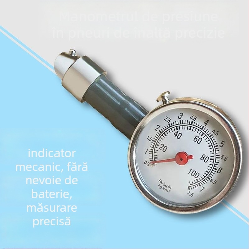Manometru pentru presiunea pneurilor, precizie înaltă, portabil, detector de presiune pentru pneuri auto