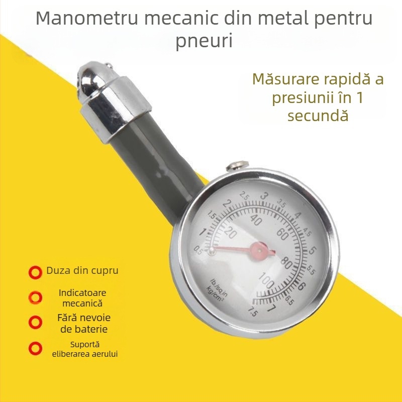 Manometru pentru presiunea pneurilor, precizie înaltă, portabil, detector de presiune pentru pneuri auto