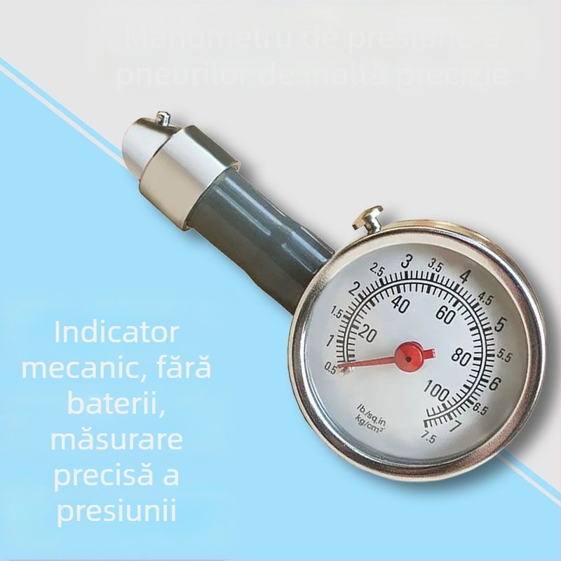 Manometru pentru presiunea pneurilor, precizie înaltă, portabil, detector de presiune pentru pneuri auto