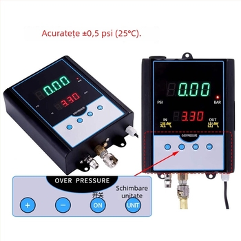 Inflator auto pentru anvelope montat pe perete cu manometru încorporat, model DP-Q03