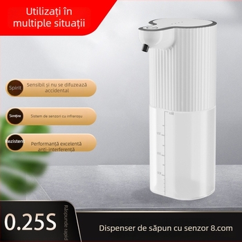 Distribuitor automat de săpun și dezinfectant cu senzor (Plastic, senzor de inducție, greutate 50, stil modern minimalist)