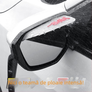 Sprânceană de ploaie pentru oglinda retrovizoare auto, PVC, universală, cu adeziv, set de 2 bucăți, personalizabil