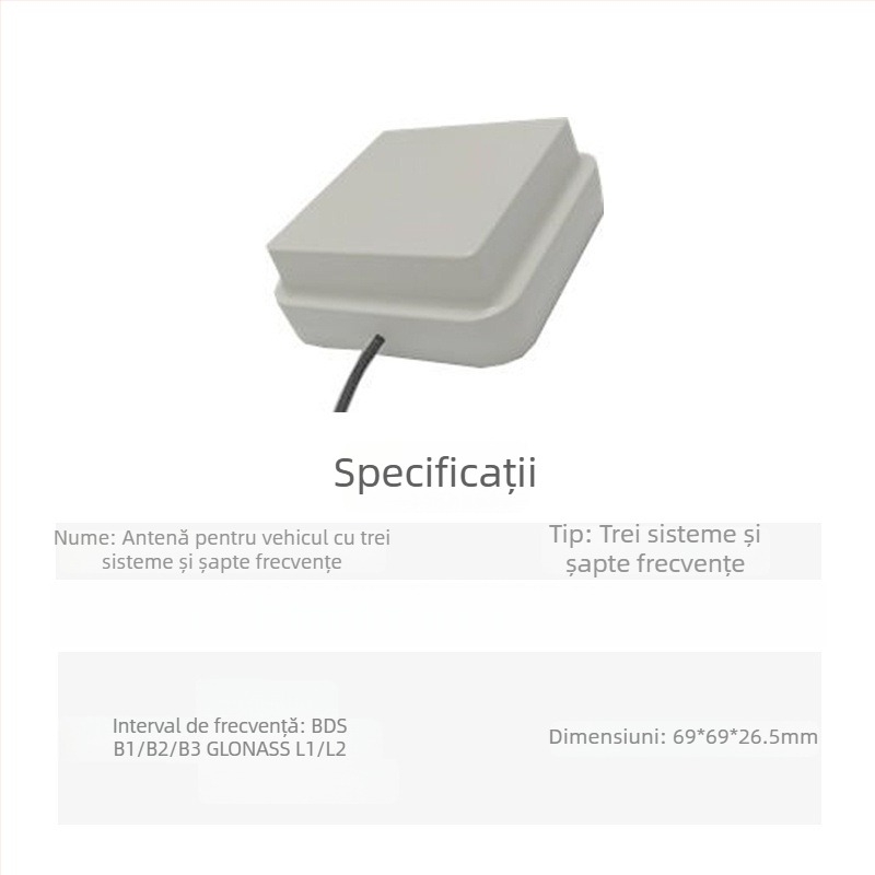 Antena RTK GPS pentru montaj exterior în vehicul, navigație GNSS, precizie înaltă, polarizare circulară dreaptă, SWR de până la 2.0