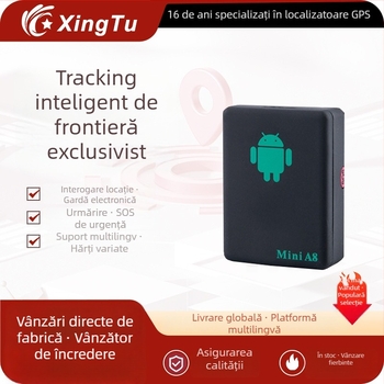 A8 localizator GPS pentru mașină cu protecție anti-furt și alarmă mobilă, precizie poziționare 500 m, IP67 rezistent la apă, autonomie baterie 78 h