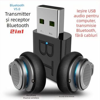 Receptor și emițător Bluetooth pentru mașină, ieșire audio duală USB și AUX, model BT 660, alimentare 5V