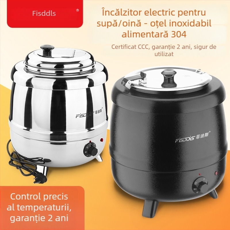 Oală electrică de încălzit supă pentru bufet, izolată, capacitate 10L, pentru bucătăriile hoteliere