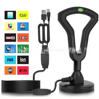 Antena TV digitală pentru interior, pentru montaj în vehicul, compatibilă DTMB/DVB-T2, cu amplificator, ventuză extinsă