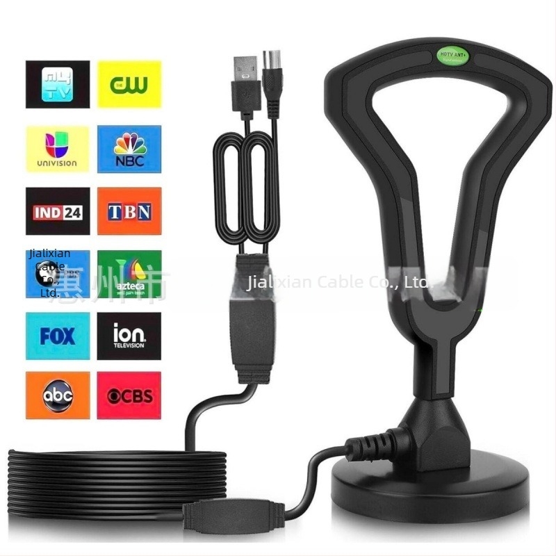 Antena TV digitală pentru interior, pentru montaj în vehicul, compatibilă DTMB/DVB-T2, cu amplificator, ventuză extinsă