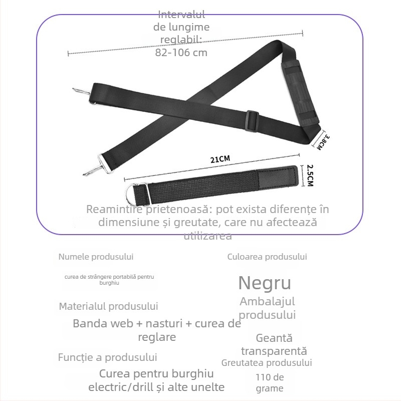 Curea reglabilă din nylon pentru bormașina electrică de uz casnic, curea de umăr crossbody tip rucsac — Easy buckle