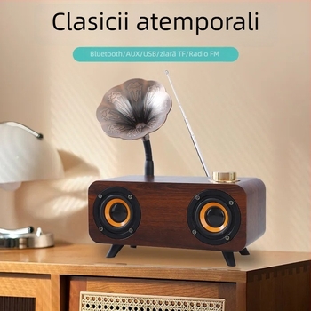 Boxă Bluetooth retro, 2 difuzoare, IPX7 impermeabil, Bluetooth 5.0, 20W, baterie încorporată 1000-1200mAh