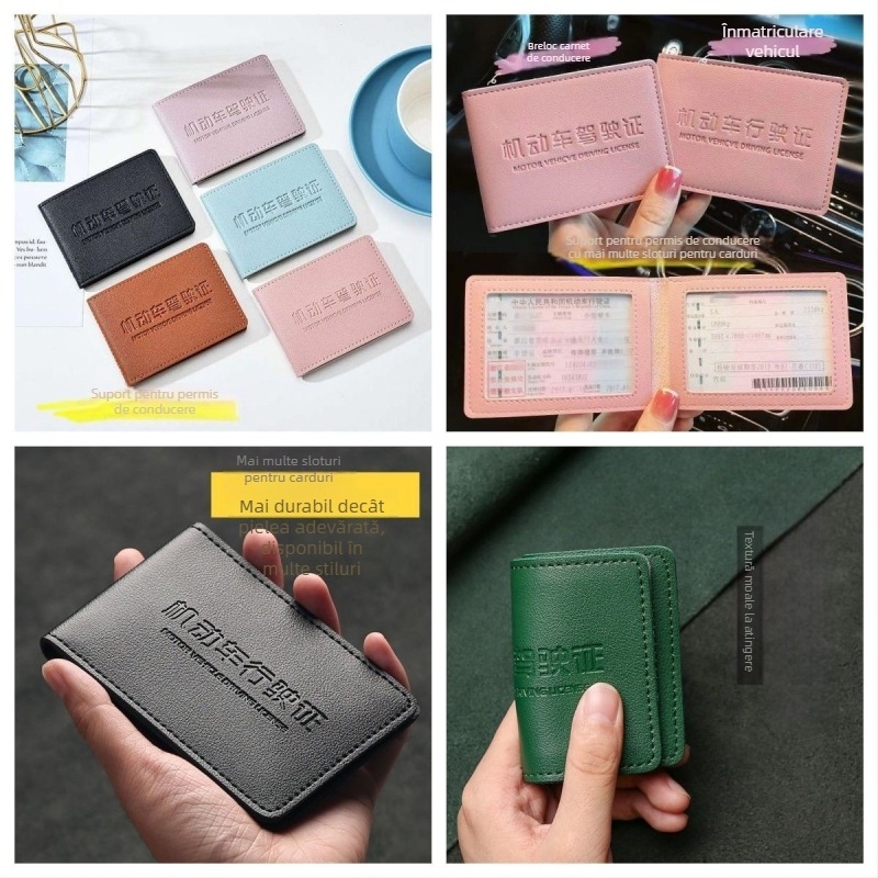 Husă pentru permisul de conducere și documente auto, Unisex, Stil business/urban, Rezistentă la uzură, Reduce povara