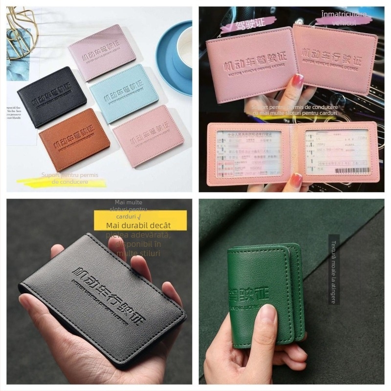Husă pentru permisul de conducere și documente auto, Unisex, Stil business/urban, Rezistentă la uzură, Reduce povara