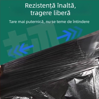 Pungă de gunoi comercială din PE, groasă, de unică folosință, cu deschidere plată, pentru uz universal