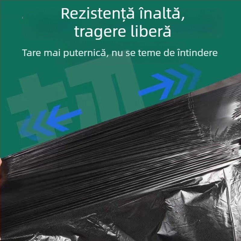 Pungă de gunoi comercială din PE, groasă, de unică folosință, cu deschidere plată, pentru uz universal