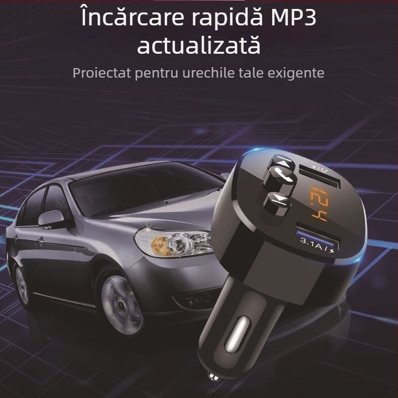 Player MP3 Bluetooth pentru mașină cu receptor FM și USB, Model HC-372, 12V, fără memorie